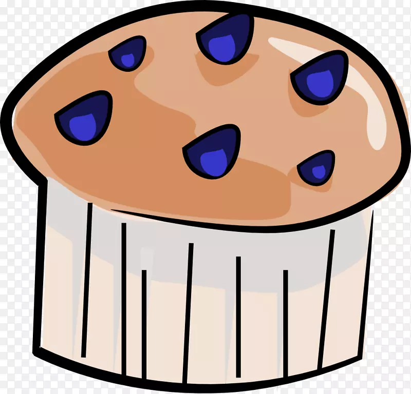 英国松饼纸杯蛋糕蓝莓派面包店-松饼剪贴画