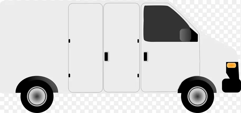 小型货车福特中转速递大众2型剪贴画-白色货车剪贴件