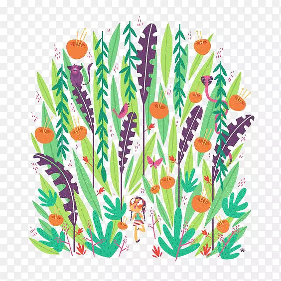 素描插画-创意梦幻植物