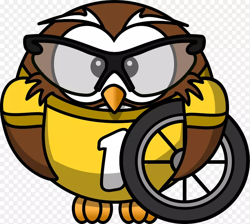 猫头鹰自行车剪贴画-四轮剪贴画
