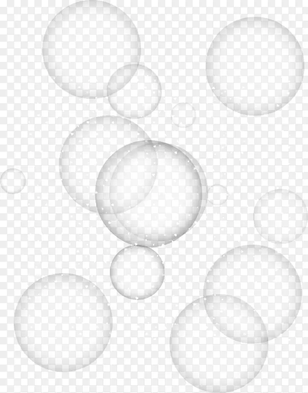 白色圆圈黑色图案-梦气泡效应元素