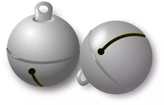 铃铛圣诞夹艺术-银铃剪贴画