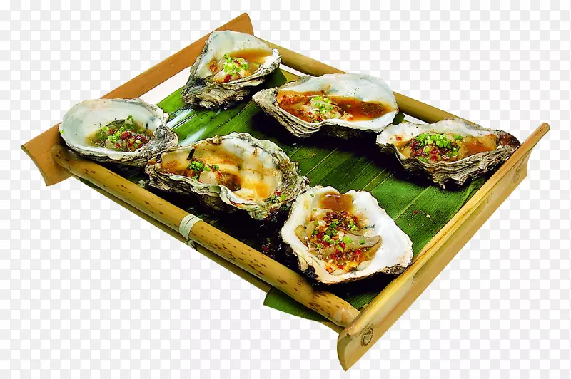 牡蛎洛克菲勒海鲜-竹在烤牡蛎图片材料