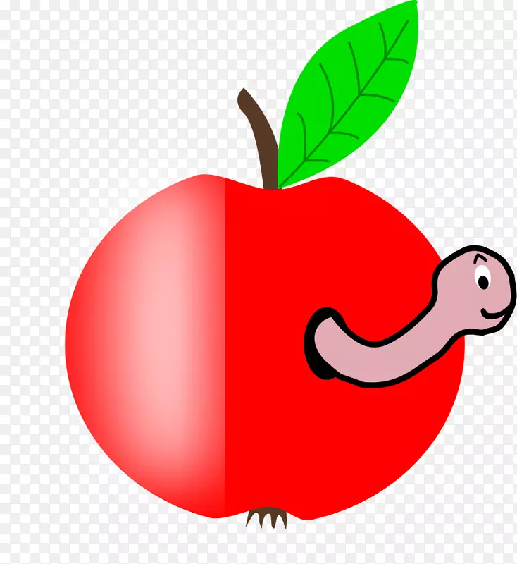蠕虫苹果剪贴画.带脸的卡通苹果