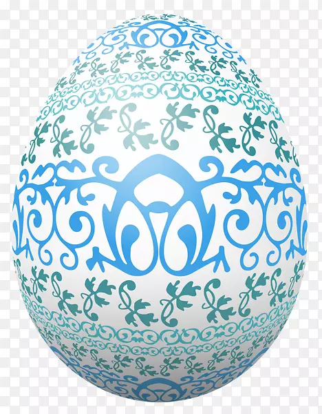 红色复活节彩蛋装饰夹艺术-蓝蛋剪贴画