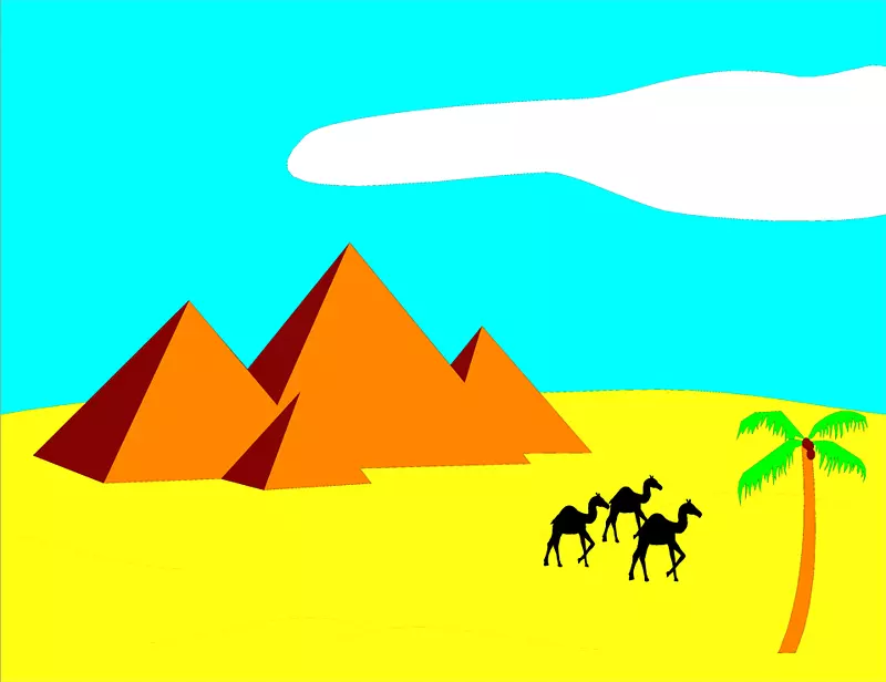撒哈拉埃及金字塔骆驼沙漠剪辑无艺术沙漠图片