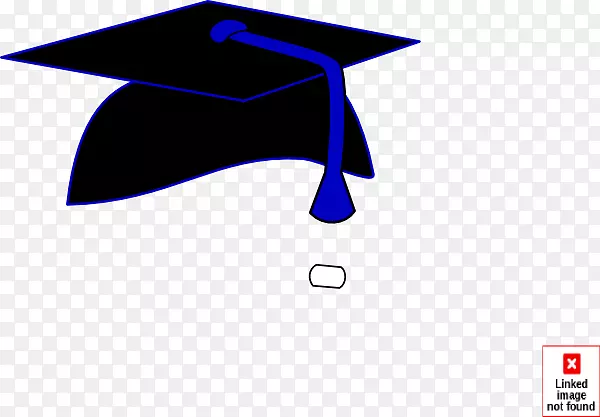 方形学术帽流苏毕业典礼剪贴画-毕业帽蓝色剪贴画