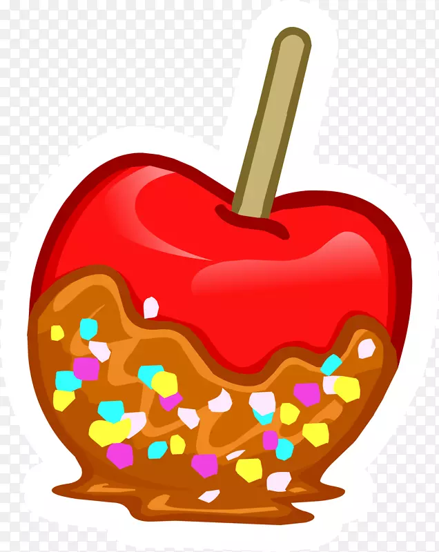 糖果苹果焦糖苹果巧克力棒剪贴画卡通焦糖剪贴画