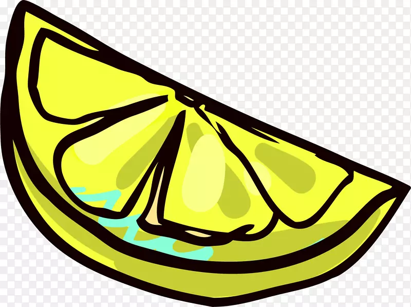 柠檬水果画水彩画黄色手画柠檬黄色水果