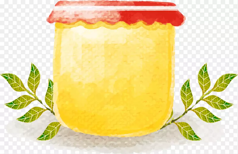 奥多比插画柠檬奥格利斯-彩色水与柠檬酱