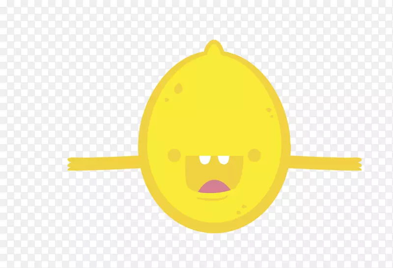 微笑黄色卡通-黄色微笑水果柠檬