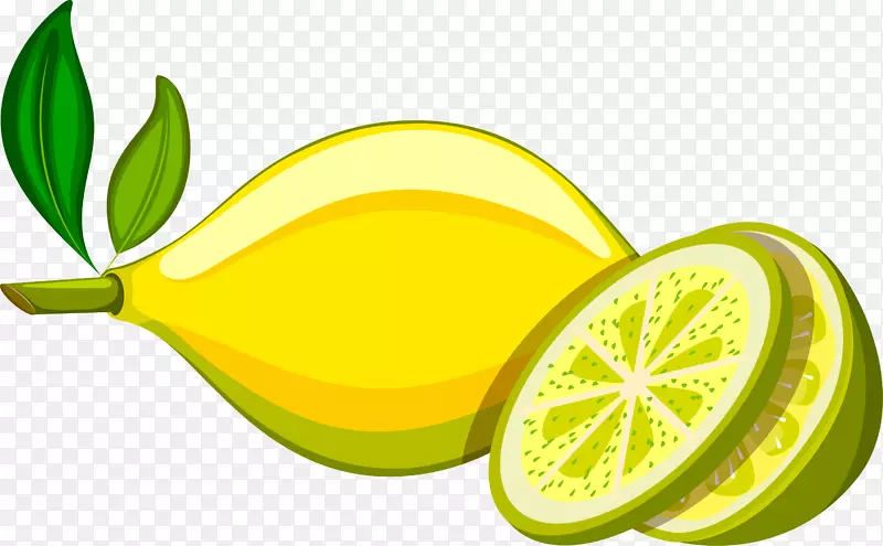 柠檬黄波斯酸橙-黄色新鲜柠檬