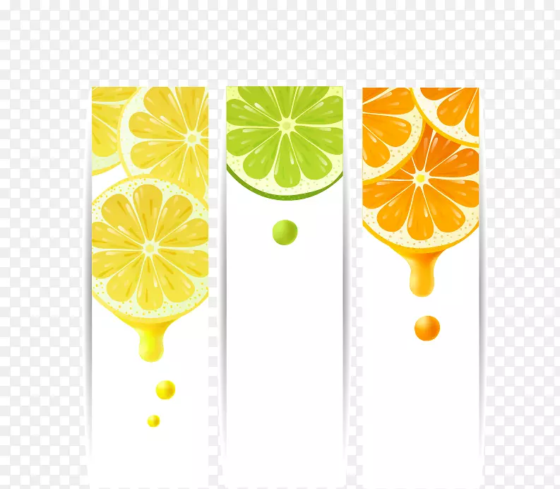 柠檬汁-柠檬汁店橙色，绿色，黄色海报材料
