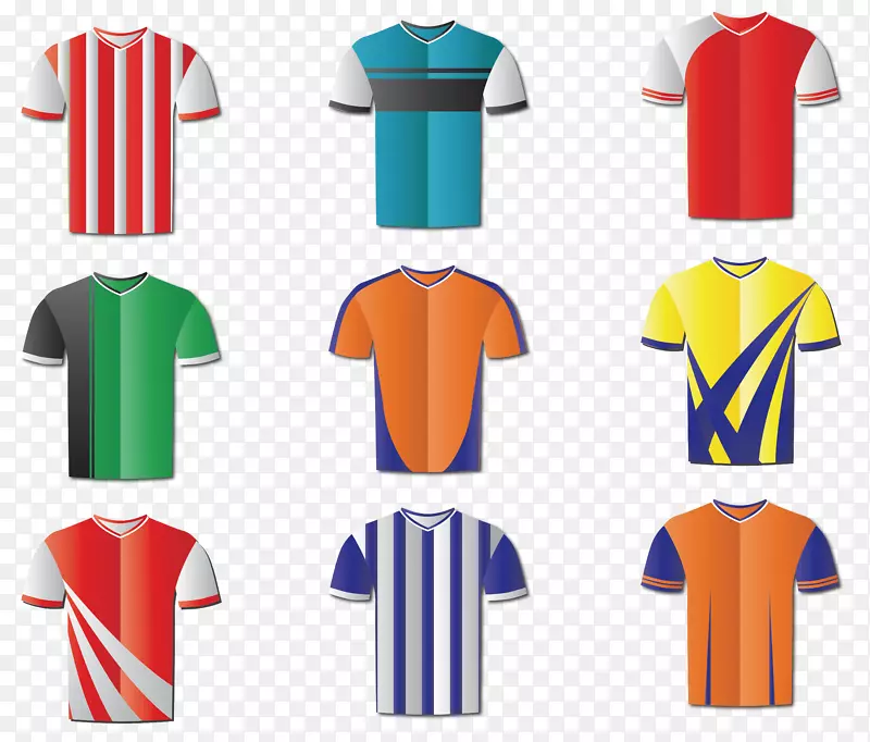 t恤球衣足球运动服不同款式的服装设计系列卡通足球