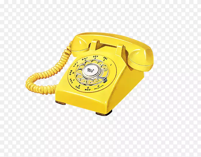 传声器电话移动电话.柠檬黄色复古电话