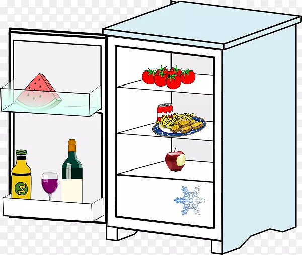 冰箱可伸缩图形剪辑艺术冰箱打开剪贴器