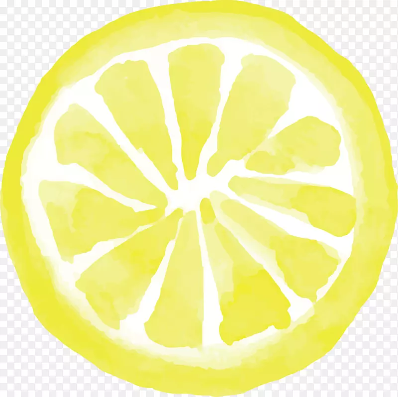 柠檬黄色圆形字体手绘水果柠檬