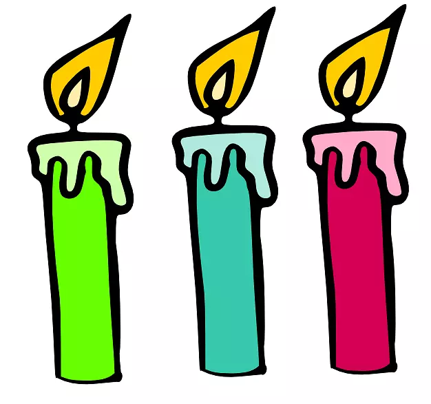 生日蛋糕蜡烛夹艺术-卡通蜡烛剪贴画