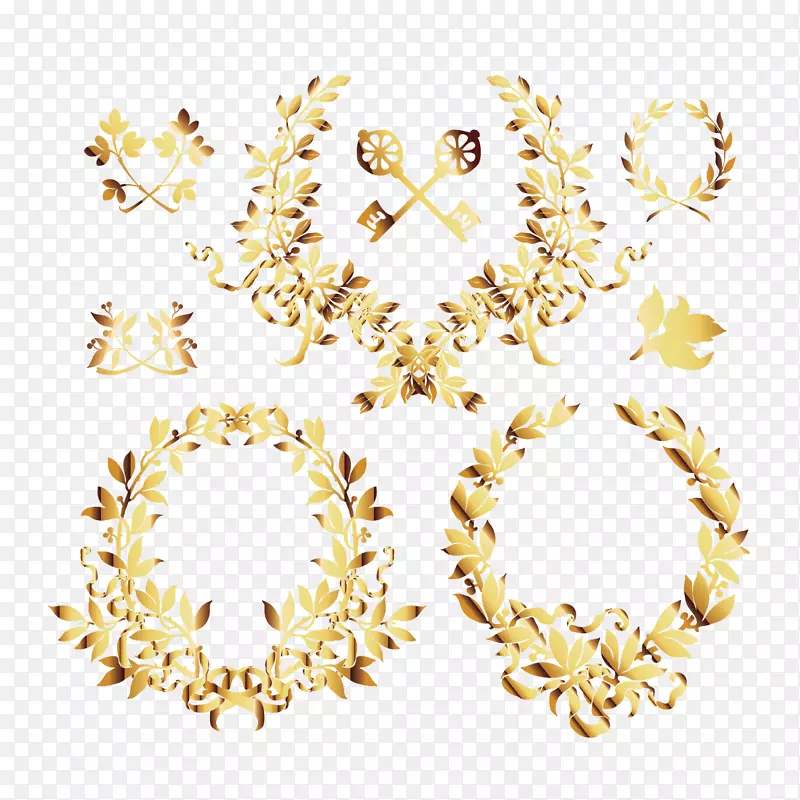 黄色珠宝首饰字体-金色图案