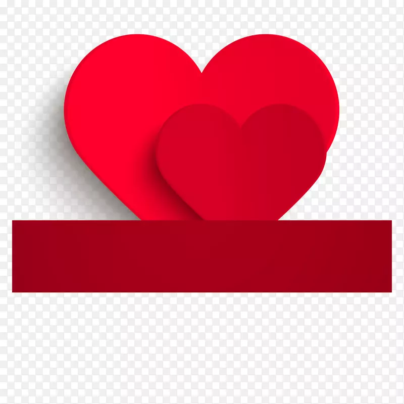 红色爱情情人节-红色三维心脏