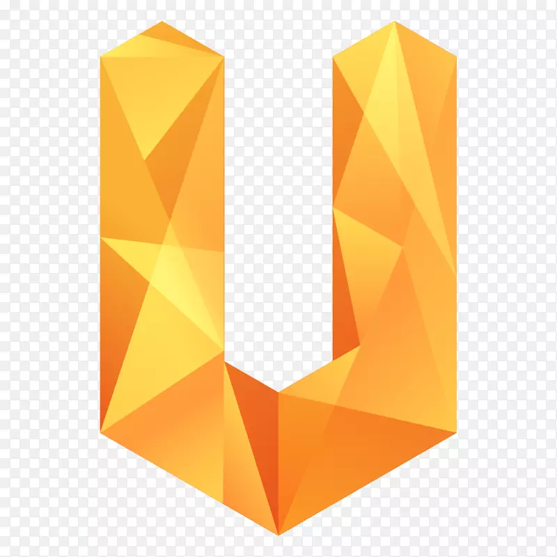 几何折纸字母v-创造性黄色钻石折纸几何拼接字母v