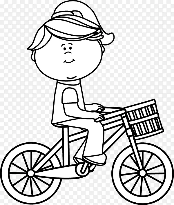 自行车白色黑色剪贴画-自行车骑手剪贴画