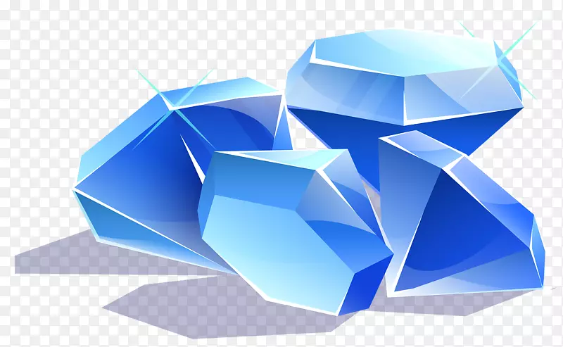 金刚石水晶蓝手绘水晶钻石