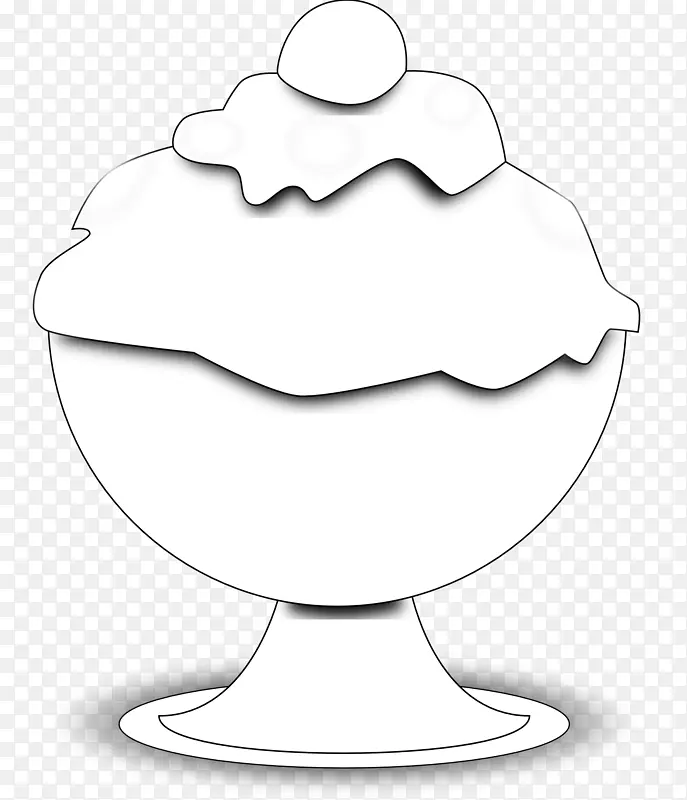冰淇淋圆锥形圣代剪贴画-白色食品剪贴画