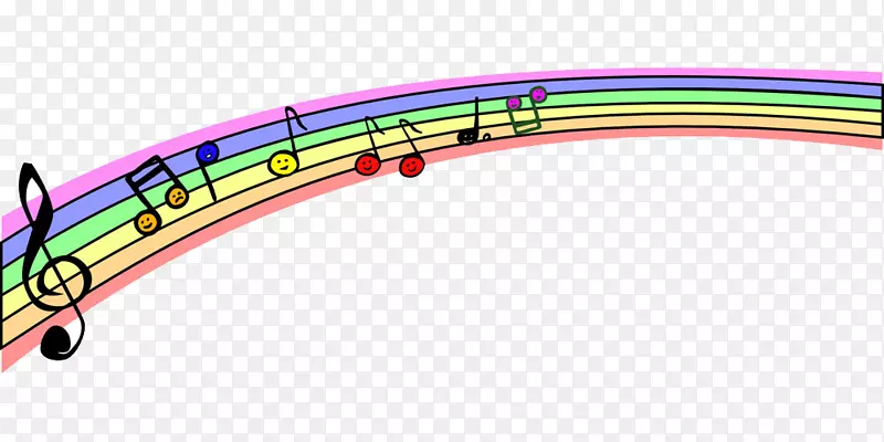 音乐音符剪辑艺术.彩色音符和音柱