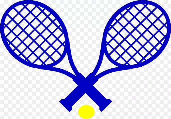 网球拍、网球长裙、羽毛球剪贴画.蓝色金夹子
