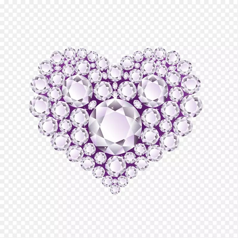 纸钻人夹艺术紫心形钻石实心