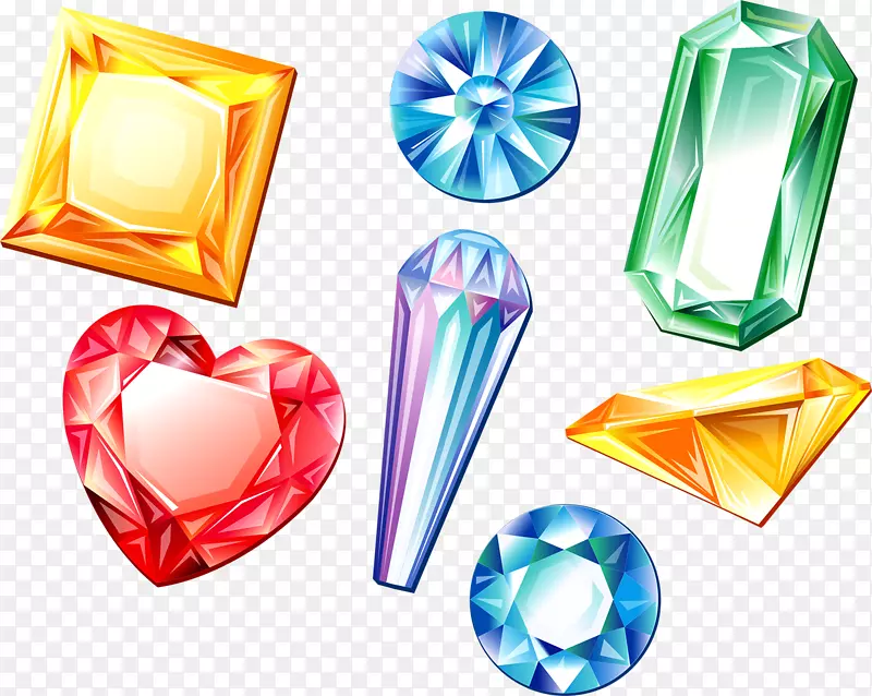 钻石彩色宝石插图-彩色钻石晶体