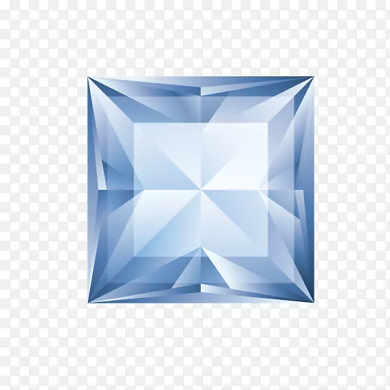 蓝色钻石首饰剪贴画-创意盒钻石