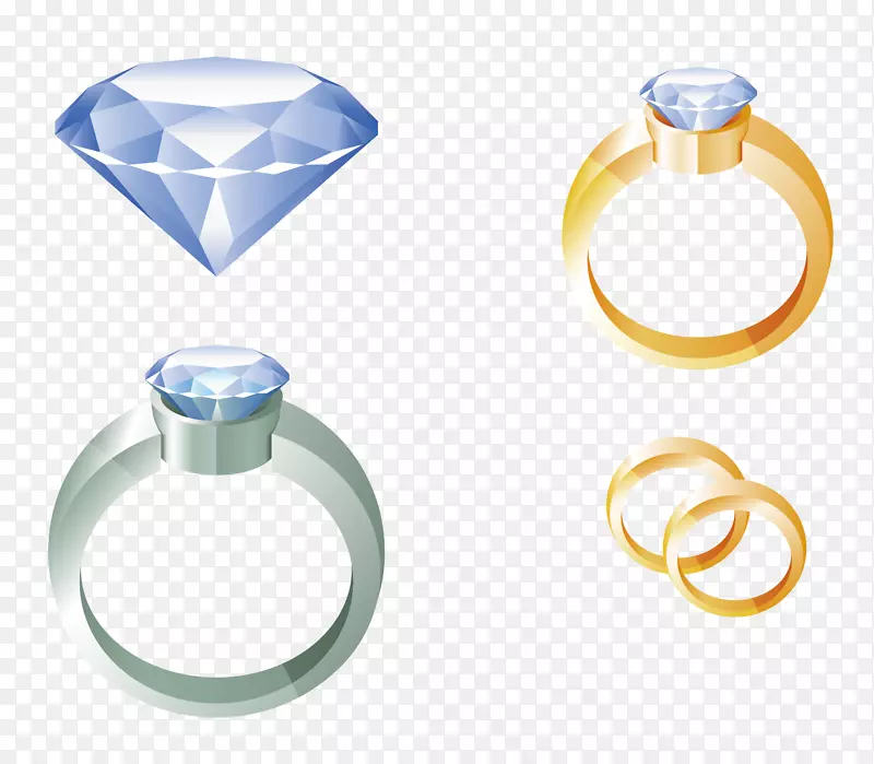 结婚戒指订婚戒指剪贴画钻石戒指