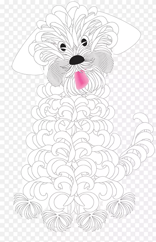 胡须白色视觉艺术插图-小狗照片