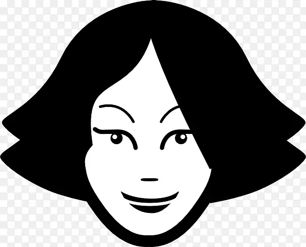 女子笑脸剪贴画