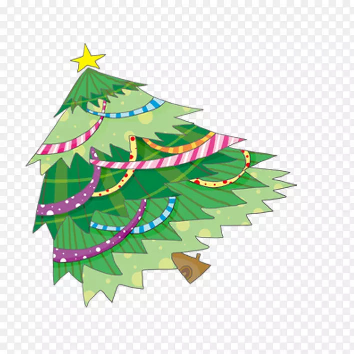 圣诞老人圣诞树插图-圣诞树