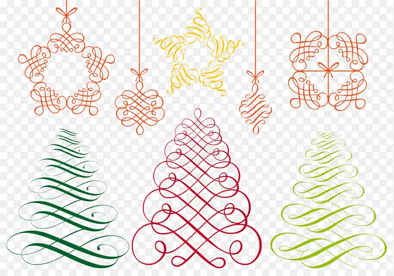 圣诞节装饰画圣诞树.简单的圣诞树