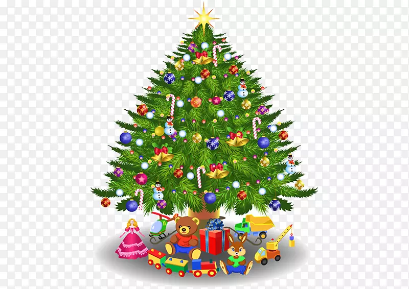 圣诞树剪贴画-彩色圣诞树