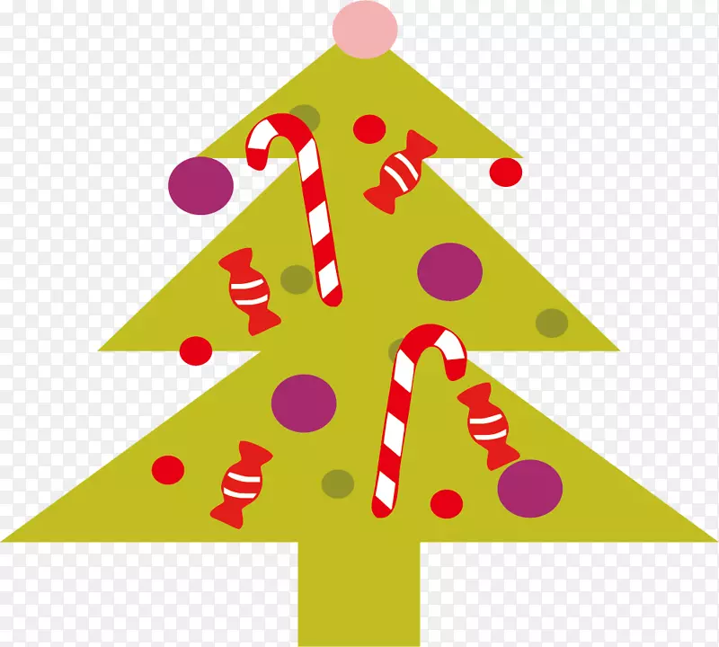 圣诞树礼物-卡通绿色圣诞树