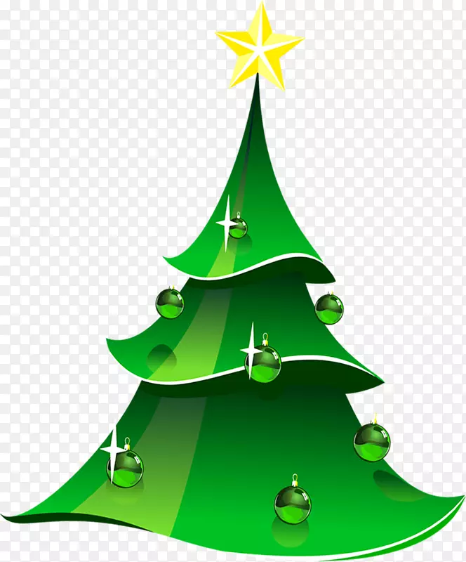 圣诞树装饰剪贴画绿色圣诞树