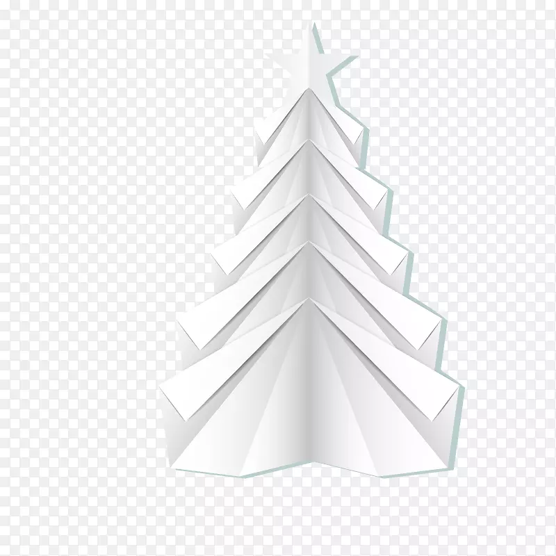 杉木圣诞装饰圣诞树云杉角折纸风格圣诞树