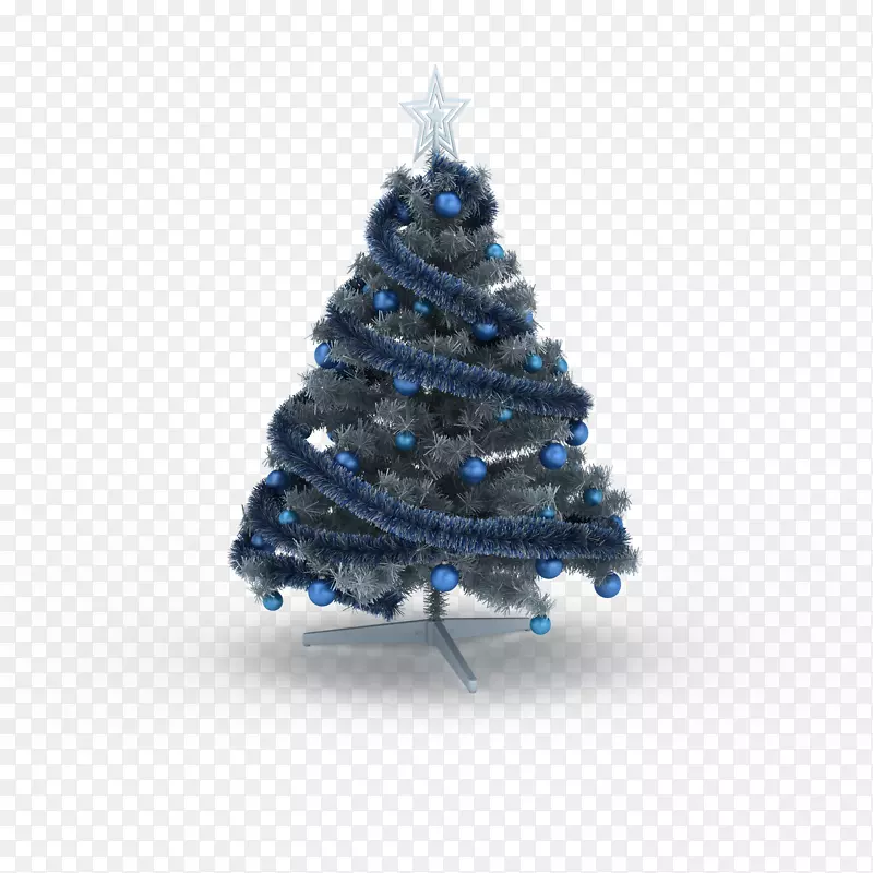 圣诞装饰圣诞树-个性化蓝色圣诞树高清剪辑图片
