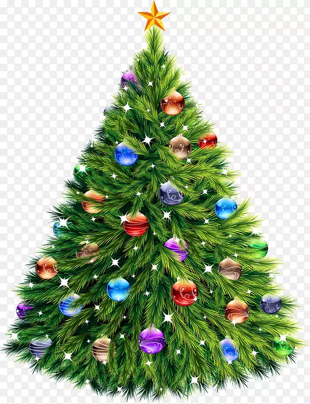 圣诞树剪贴画-绿色圣诞树