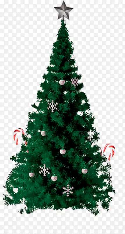 人造圣诞树-顶上挂星圣诞树