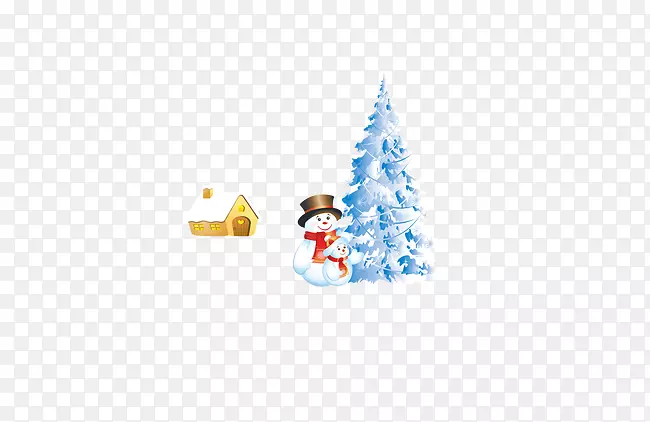 圣诞老人圣诞树雪冬雪人和圣诞树