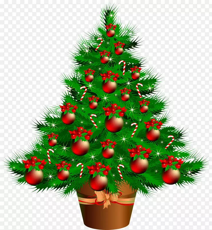 圣诞老人糖果手杖圣诞树礼物绿色圣诞树