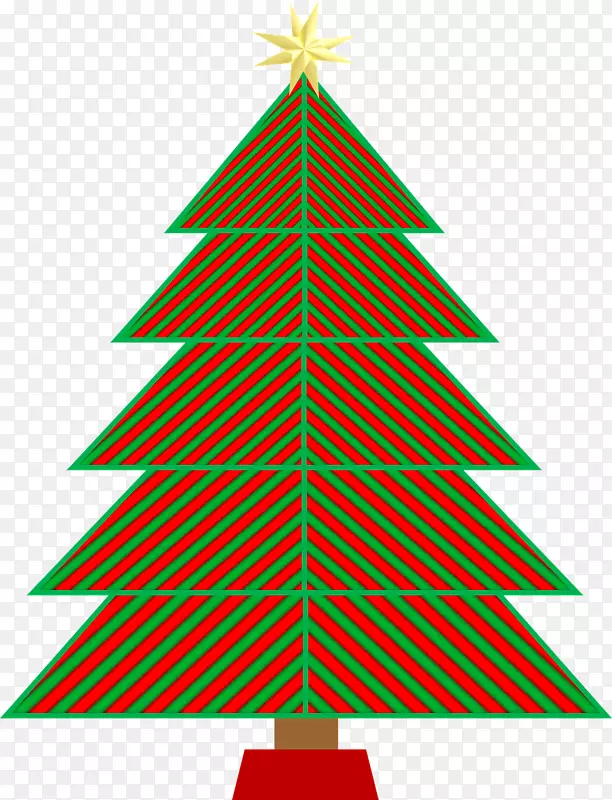 圣诞树绘图插图-类似网格的圣诞树