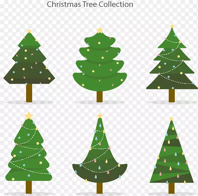 圣诞树圣诞老人圣诞装饰品-六棵圣诞树