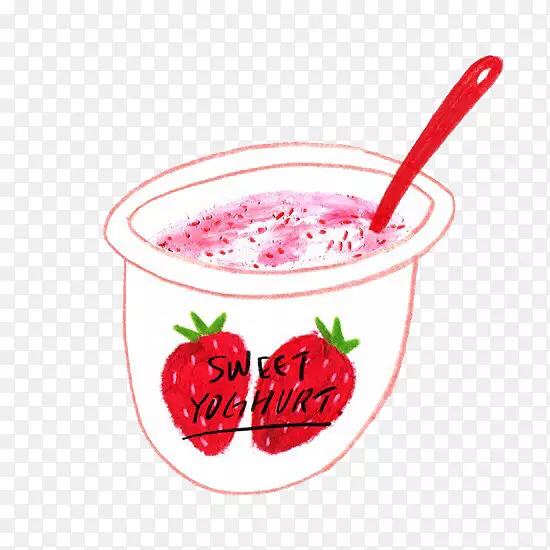冰淇淋奶昔草莓奶昔卡通草莓奶昔